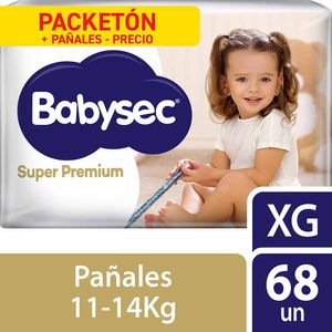 Pañales para Bebé BABYSEC Súper Premium XG Paquete 68un