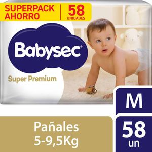 Pañales para Bebé BABYSEC Súper Premium M Paquete 58un