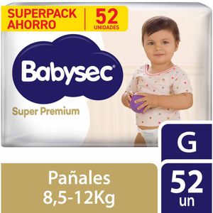 Pañales para Bebé BABYSEC Súper Premium G Paquete 52un