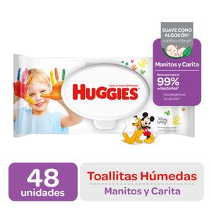 Toallitas Húmedas para Bebé HUGGIES Manitos y Caritas Bolsa 48un