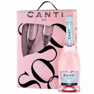 Pack Espumante CANTI Rosé Botella 750ml + 2 Copas
