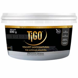 Yogurt Griego TIGO Sabor Natural sin Azúcar Pote 500g