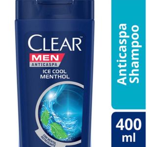 Shampoo CLEAR Anticaspa Men Ice Cool Menthol Frasco 400ml