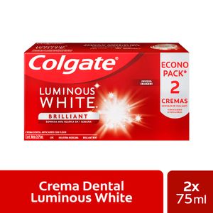 Pasta Dental Colgate Luminous White 2x75ml