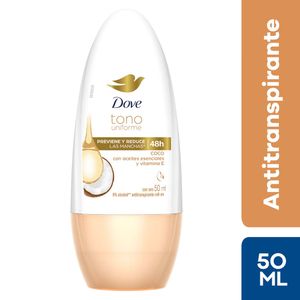 Desodorante para mujer Roll On para Mujer DOVE Tono Uniforme Coco Frasco 50ml