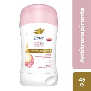 Desodorante para mujer en Barra para Mujer DOVE Tono Uniforme Rosas Frasco 45g