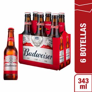 Cerveza BUDWEISER 6 Pack Botella 343ml