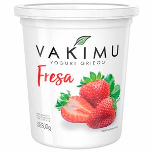 Yogurt Griego VAKIMU Sabor a Fresa Pote 500g