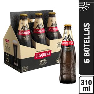 Cerveza CUSQUEÑA Negra Botella 310ml Paquete 6un