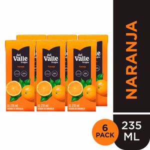 Bebida FRUGOS DEL VALLE Naranja Caja 235ml Six Pack