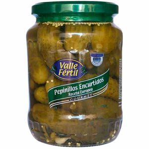 Pepinillos Encurtidos VALLE FÉRTIL Gourmet Receta Europea Frasco 680g