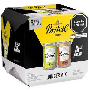 Ginger Ale Mix BRITVIC Lata 150ml Paquete 4un