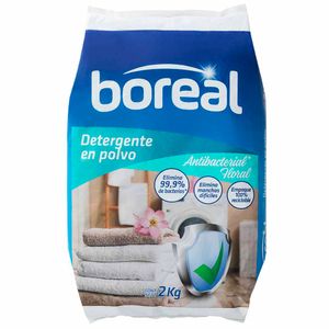 Detergente en Polvo BOREAL con Poder Antibacterial Bolsa 2Kg