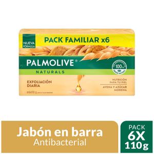 Jabón de Tocador PALMOLIVE Avena y Azucar Barra 120g Paquete 6un