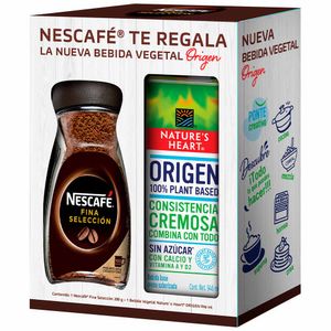 Pack Café NESCAFÉ Fina Selección Frasco 200g + Bebida Vegetal NATURES HEART Caja 946ml