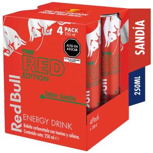 Bebida Energizante RED BULL Red Edition Lata 250ml Paqute 4un