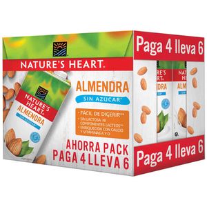 Bebida de Almendra sin Azúcar NATURE'S HEART PLAZA VEA Caja 946ml Paquete 6un