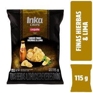 Papas Fritas INKA CHIPS Finas Hierbas Bolsa y Lima 115g