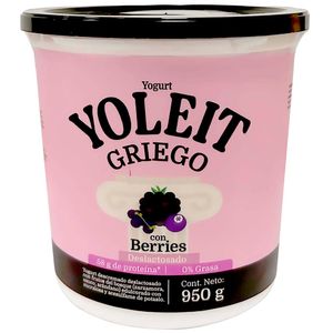 Yogurt Griego Descremado YOLEIT Berries Balde 950g