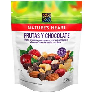 Snack NATURE'S HEART Frutas y Chocolate Doypack 120g