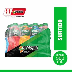 Bebida Rehidratante SPORADE Sabores Surtidos Botella 500ml Paquete 12un
