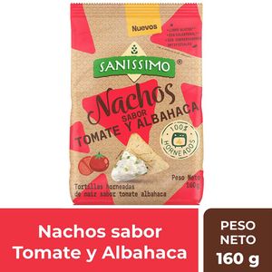 Nachos SANISSIMO Sabor Albahaca y Tomate Bolsa 160g