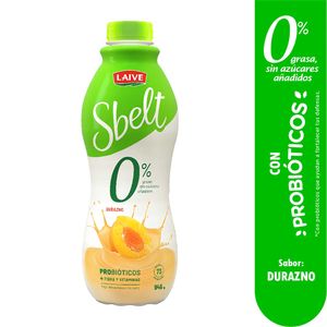 Yogurt SBELT Sabor a Durazno Botella 946g