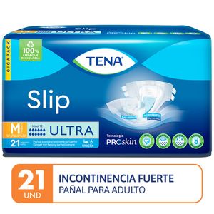 Pañal para adulto TENA Slip Ultra Incontinencia Fuerte Talla M Paquete 21un