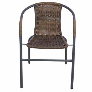 Silla VIVA HOME Acero/Ratán Marrón