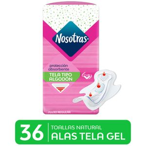 Toallas Higiénicas NOSOTRAS Alas Tela Gel Paquete 36un