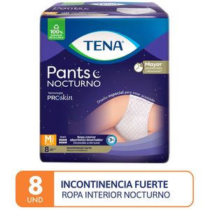 Ropa Interior Incontinencia Fuerte TENA Pants Nocturno Talla M Paquete 8un