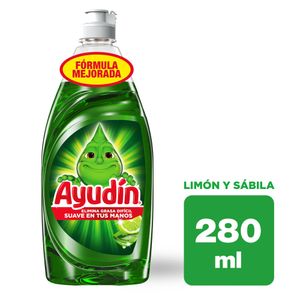 Lavavajilla Líquido AYUDIN Limón y Sábila Botella 280 ml