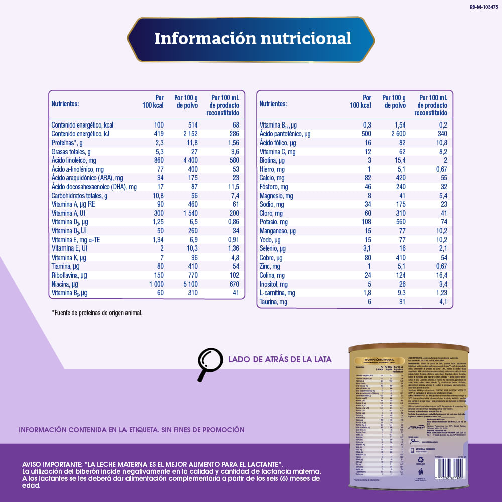 Fórmula Infantil MFGM ENFAMIL Confort Premium 1 (0-12m) Lata 850gr