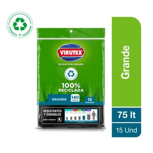Bolsa para Basura VIRUTEX Negra 140L Planas