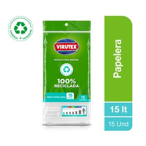 Bolsa para Basura VIRUTEX Blanca 15L Planas