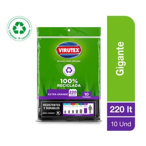Bolsa para Basura VIRUTEX Negra 220L Planas