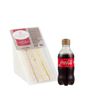 Pack Sandwich Triple Mixto LA FLORENCIA Pollo Jamón y Queso Envoltura 1un + Gaseosa COCA COLA Sin Azúcar Botella 300ml