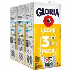 Leche UHT GLORIA Niños Pack 3un x 1L