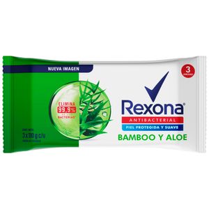 Jabón de Tocador Antibacterial REXONA Bamboo Paquete 110g x 3un