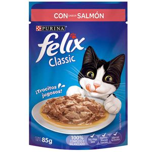 Comida para Gatos FELIX Sensaciones de Salmón en Salsa para Gatitos Pouch 85g