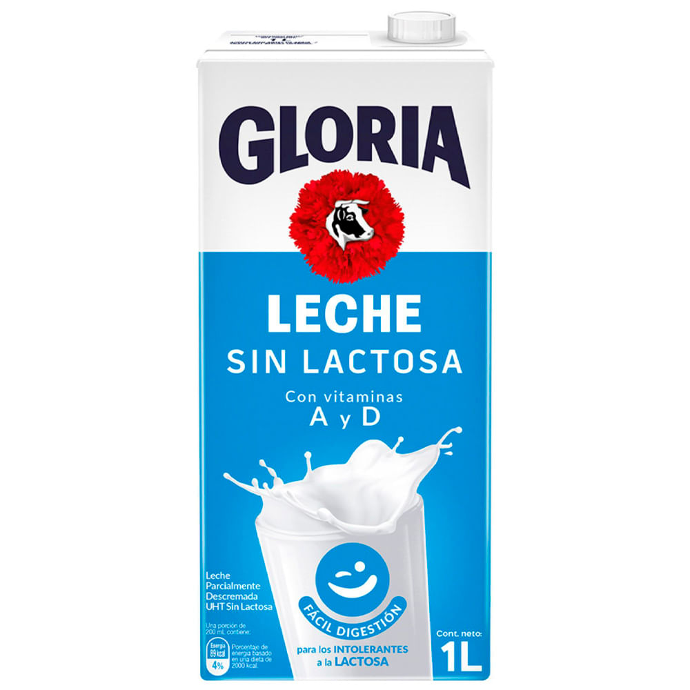 GLORIA LECHE ENTERA SIN LACTOSA H23 X1 LT. TRIPACK TTP., Franco Supermercado