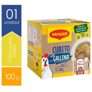 Caldo MAGGI Cubito Sabor Gallina 100g Paquete 25un