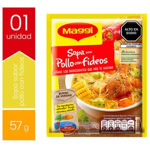 Sopa MAGGI Sabor a Pollo con Fideos Sobre 57g