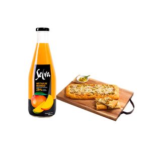 Pack Néctar SELVA Mango Premium Botella 900ml + Focaccia de Aceituna Refrigerada