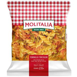 Fideos Fusilli Tricolor MOLITALIA Bolsa 235g