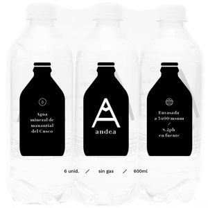 Agua sin Gas ANDEA Botella 600ml Paquete 6un