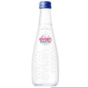 Agua Mineral con Gas EVIAN Sparkling Botella de Vidrio 330ml