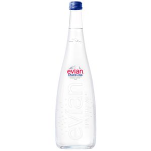 Agua Mineral con Gas EVIAN Sparkling Botella de Vidrio 750ml
