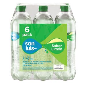 Agua sin Gas SAN LUIS Limón Botella 625ml Paquete 6un