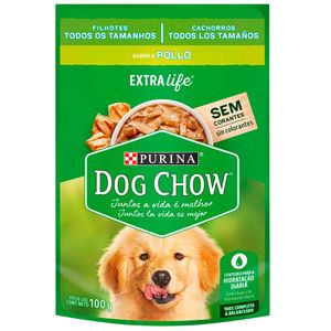 Comida para Perros DOG CHOW Cachorros Trozos Jugosos de Pollo Pouch 100g